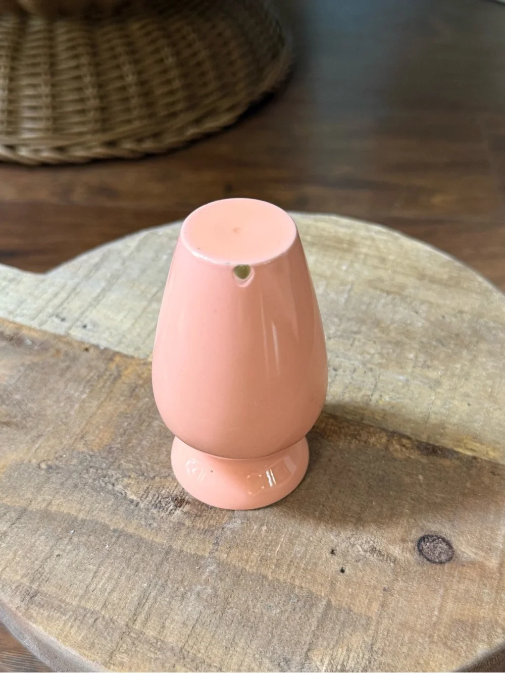 Vintage Miniature Pink Enamel On Brass Bud Vase 3.5” Tall RARE